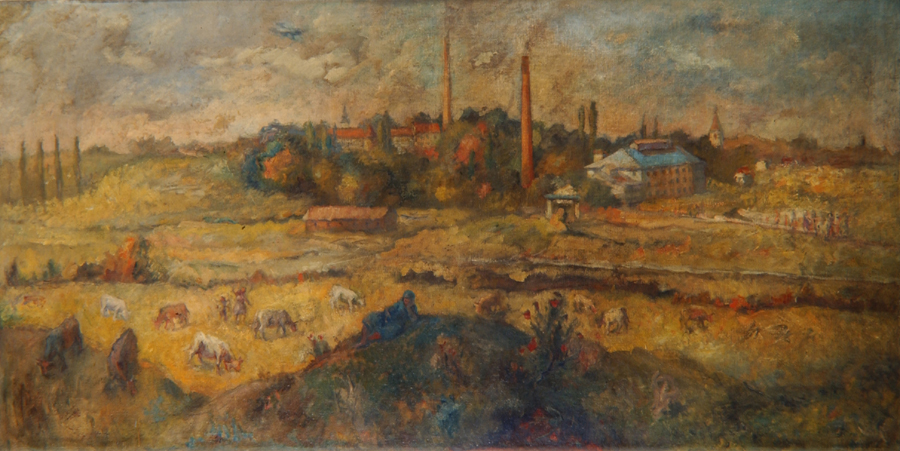 Slovenia, Artist: Rihard Jakopic, Title: The Textil Factory (1883)