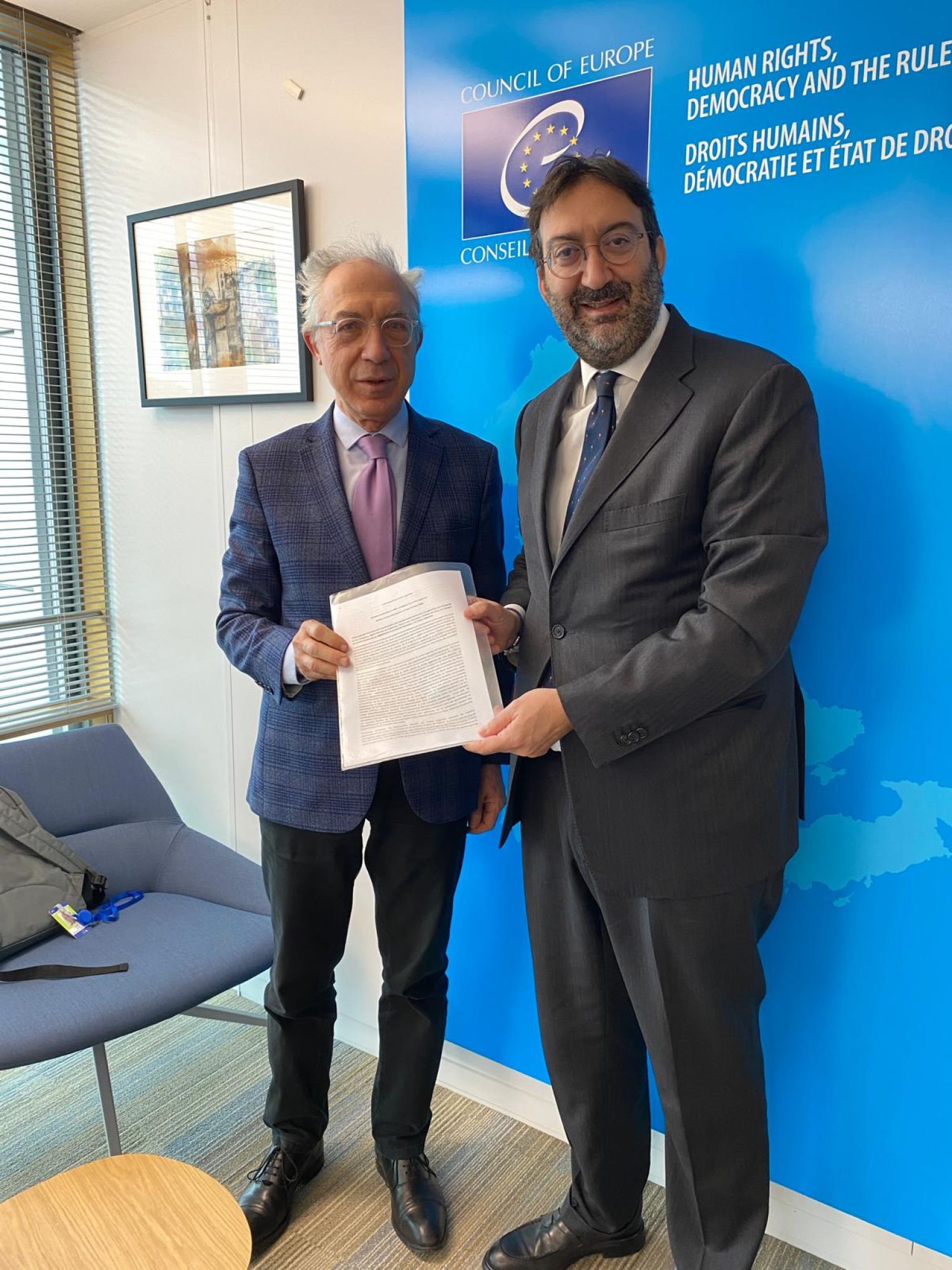 La lutte contre la criminalité organisée au coeur de la rencontre entre le représentant de Justice et Paix Europe dans la Conférence des OING, et le directeur général des droits humains et de l’Etat de droit