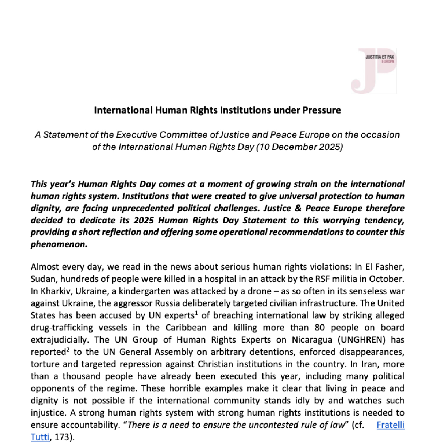 International Human Rights Institutions under Pressure